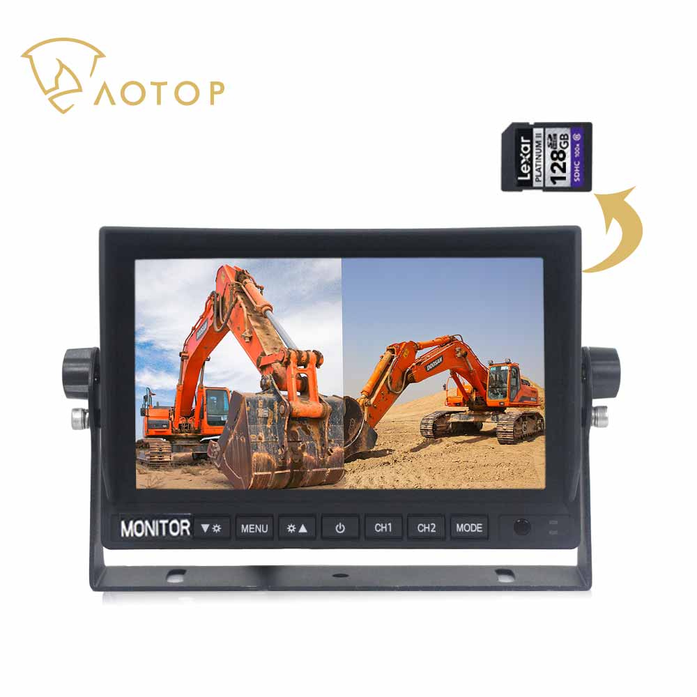 HD 1080P 7'' 2CH AHD Split View Rear View Monitor with DVR