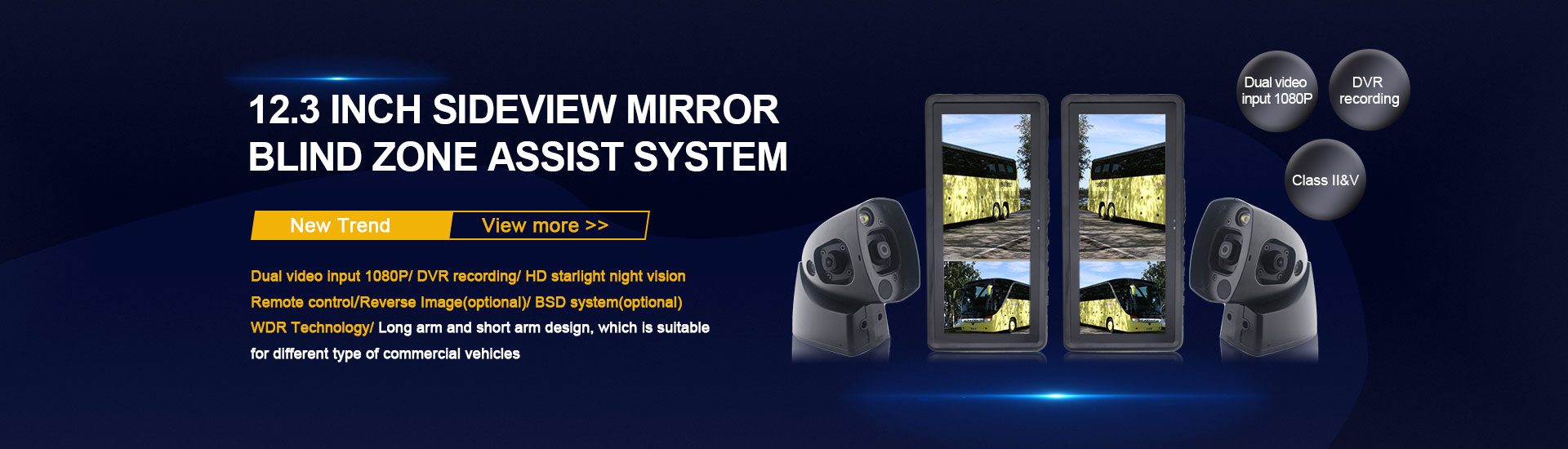 12.3inch Sideview Mirror Blind Zone Assist System