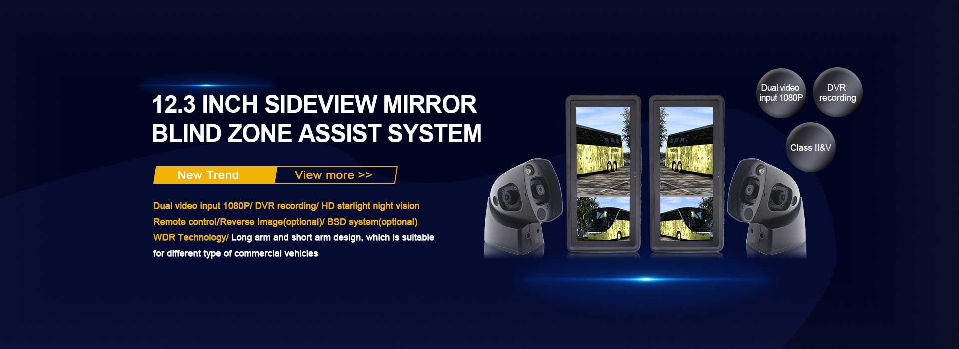 12.3inch Sideview Mirror Blind Zone Assist System