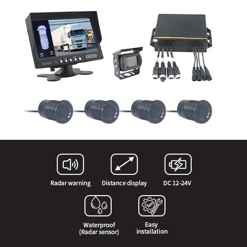 Vehicle Parking Sensors System with Camera & Monitor Features