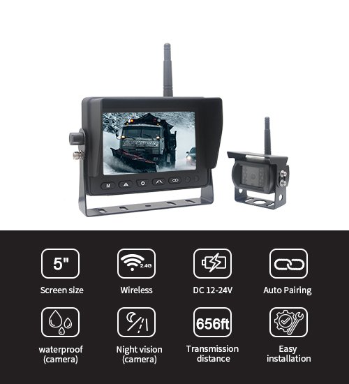 5 Inch 720P Digital Wireless Truck Backup Camera System Features