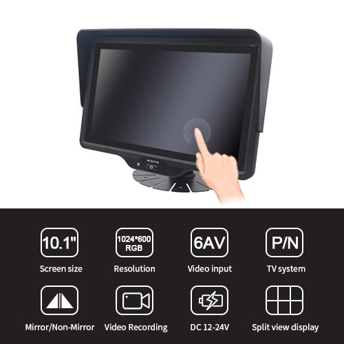 10.1 Inch HD 6 Views Car Recording Monitor Features