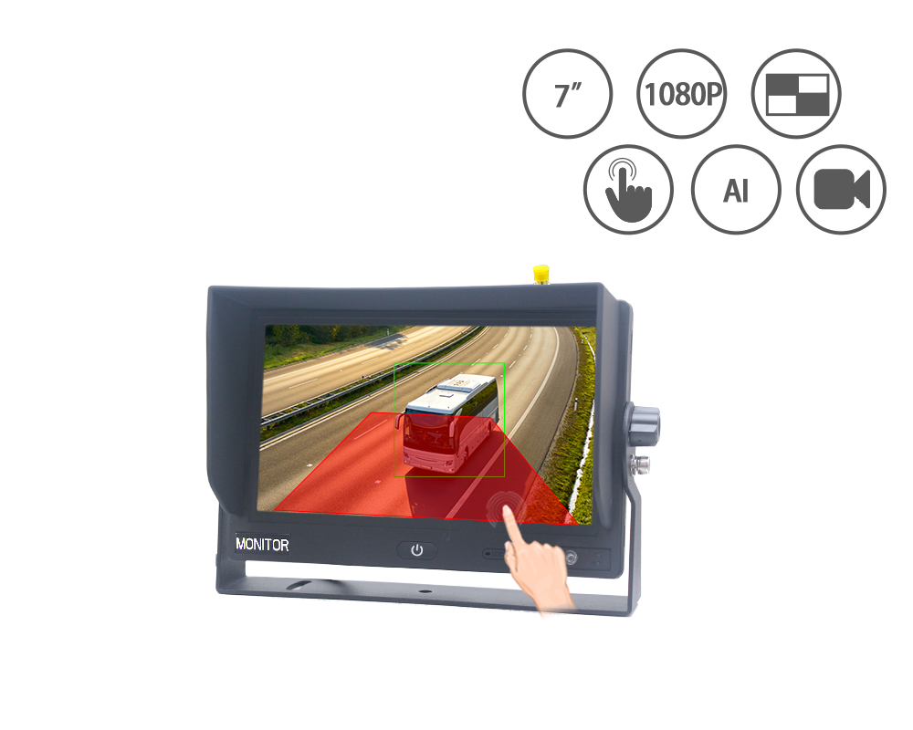 7 Inch Advanced Vehicle AHD Quad Monitor with AI Algorithm (AI Monitor)