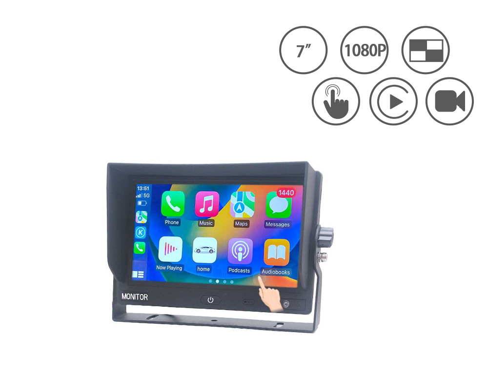 7 Inch HD Digital Rear View Wireless CarPlay Monitor
