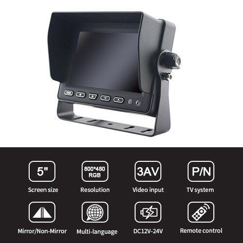 5 Inch AHD Digital Car LCD IPS Color Monitor Features