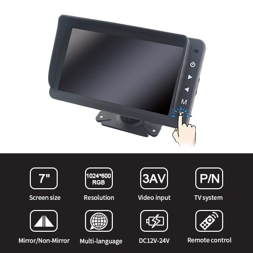 7 Inch HD IPS LCD Digital Rear View Monitor Features