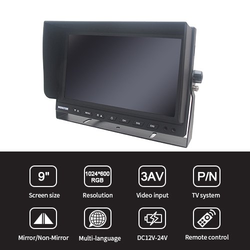 9 Inch High Definition Color Car LCD Monitor Features