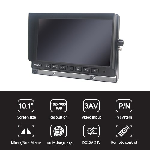 10.1 Inch AHD Car Rear View Camera Monitor Features