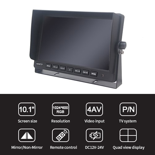 10.1 Inch Quad View Digital Vehicle Monitor Features