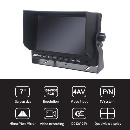 Best 7 Inch HD Quad DVR Recording Monitor Features