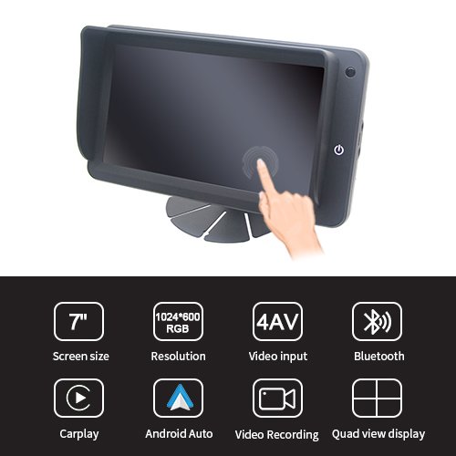 7 Inch LCD Digital Vehicle Wireless CarPlay Monitor Features
