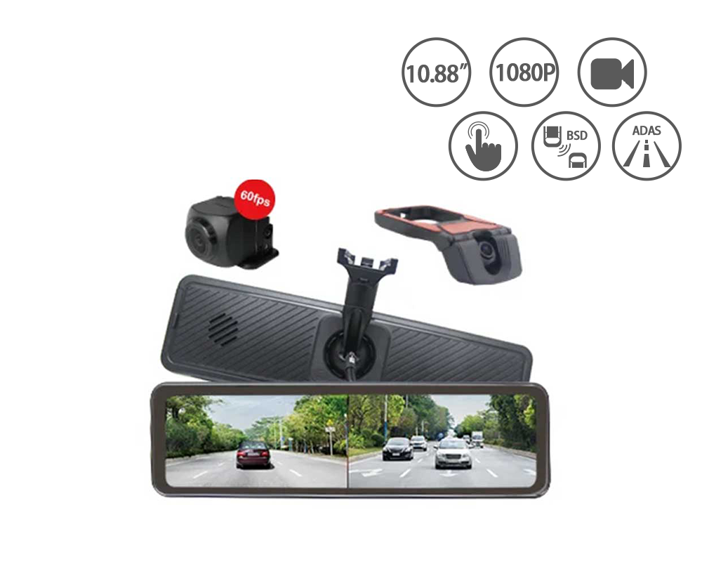 10.88 Inch HD Rearview Mirror Cameras System with ADAS BSD (Rearview Mirror Camera System)